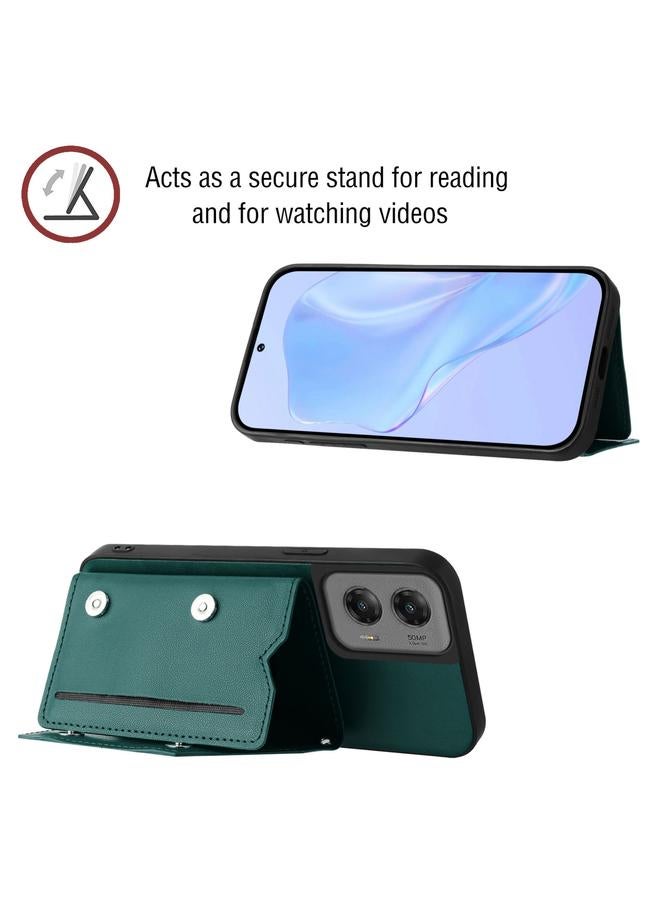 اس-توب جراب لهاتف Motorola Moto G Stylus 5G 2024، جراب هاتف بملمس جلدي وأربع فتحات للبطاقات مع حزام معصم - Image 4