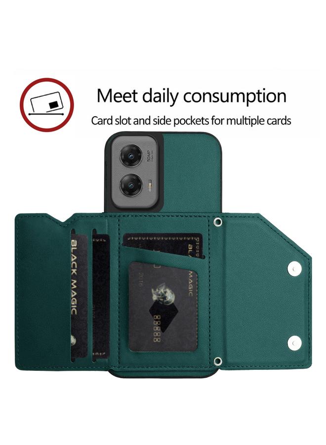 اس-توب جراب لهاتف Motorola Moto G Stylus 5G 2024، جراب هاتف بملمس جلدي وأربع فتحات للبطاقات مع حزام معصم - Image 5