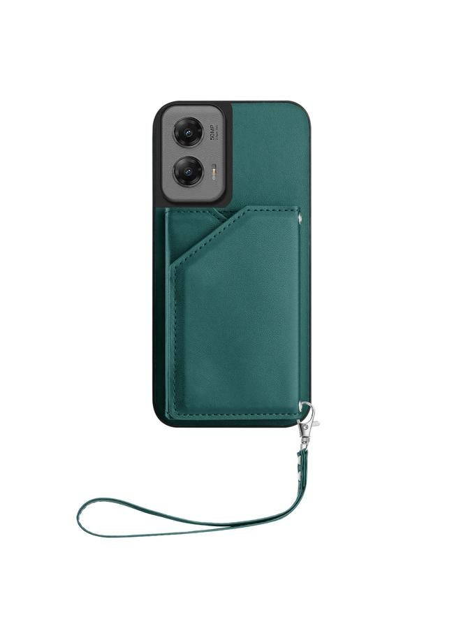 اس-توب جراب لهاتف Motorola Moto G Stylus 5G 2024، جراب هاتف بملمس جلدي وأربع فتحات للبطاقات مع حزام معصم - Image 2