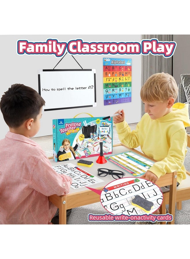 wookidel Pretend Play Teacher Set for Kids with Numbers, Bell, Whiteboard, Learning Clock Over 40 Pieces Included, Pretend Set Toys Gift for Kids Age 5 6 7 8 - Image 5