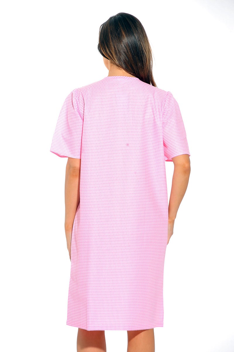 Dreamcrest 8511-Pink Throttle-L Short Sleeve Duster/Housecoat/Women Sleepwear - Image 3