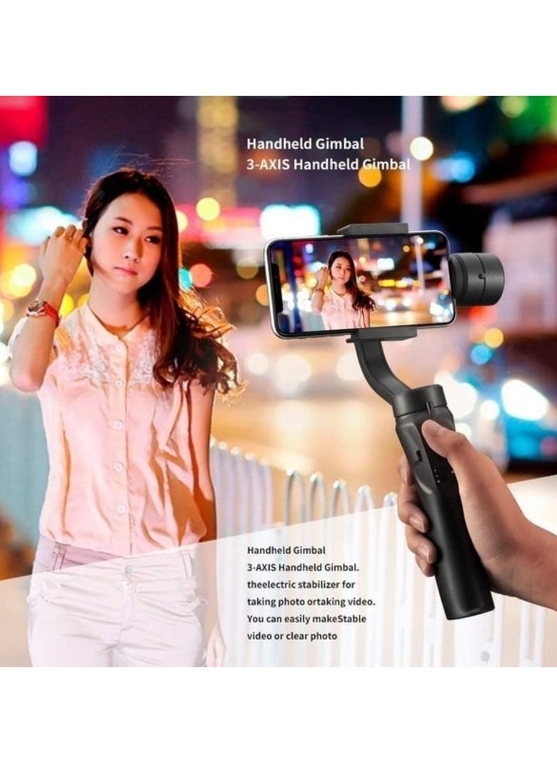 AROAQ - Gimbal Stabilizer for Smartphone Android Cell Phone 3-Axis Handheld Gimble Stick w/Grip Tripod Ideal for Vlogging YouTube Vlog TikTok Instagram Live Video Kit - Image 1