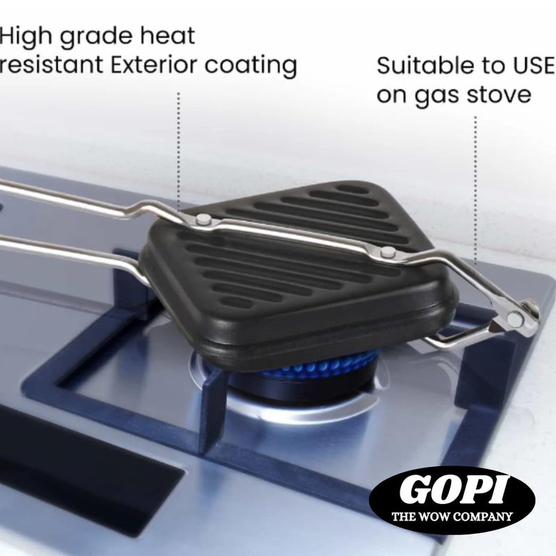 GOPI NonStick Grill Sandwich Toaster Gas Compatible Black - Image 2