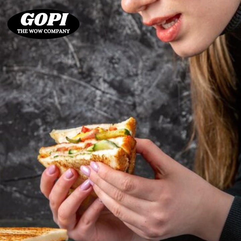 GOPI NonStick Grill Sandwich Toaster Gas Compatible Black - Image 3