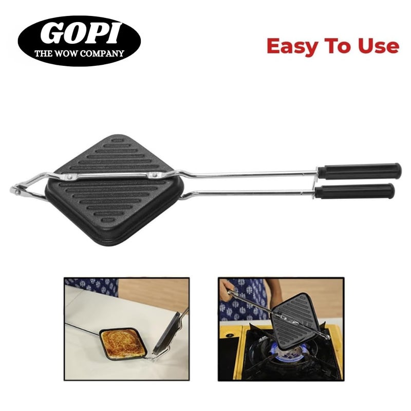 GOPI NonStick Grill Sandwich Toaster Gas Compatible Black - Image 4