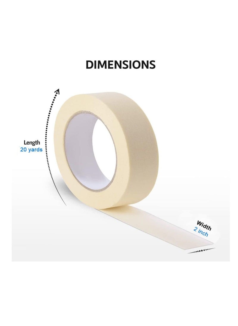 ECVV Masking Tape 2" x 20 Yards | Strong Adhesive Tape for Painting, Decorating, DIY Home, Office, School Stationery, Arts, DIY Crafts etc [1 Roll]  - Image 2
