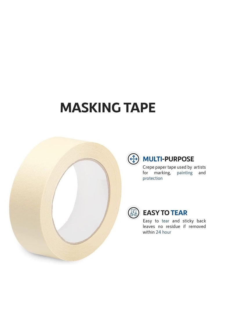 ECVV Masking Tape 2" x 20 Yards | Strong Adhesive Tape for Painting, Decorating, DIY Home, Office, School Stationery, Arts, DIY Crafts etc [1 Roll]  - Image 3