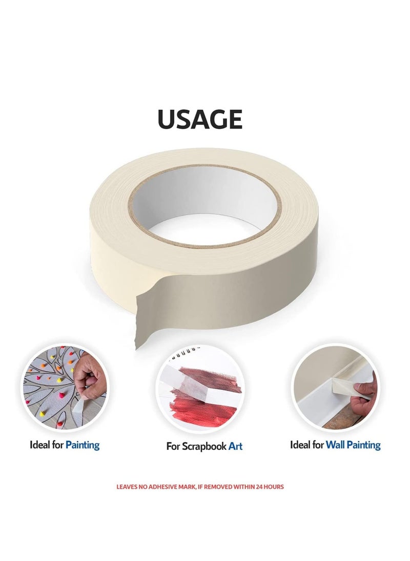ECVV Masking Tape 2" x 20 Yards | Strong Adhesive Tape for Painting, Decorating, DIY Home, Office, School Stationery, Arts, DIY Crafts etc [1 Roll]  - Image 4
