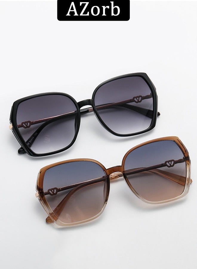 AZorb Sunglasses Women Unique Fashion Quare Design Sun Glassess for Womens High Quality Sun Glassess Gradient Ladies Sunglass UV400 Protection Eyewear Women's Eye Glasses for Travel Daily Shades Brown - Image 3
