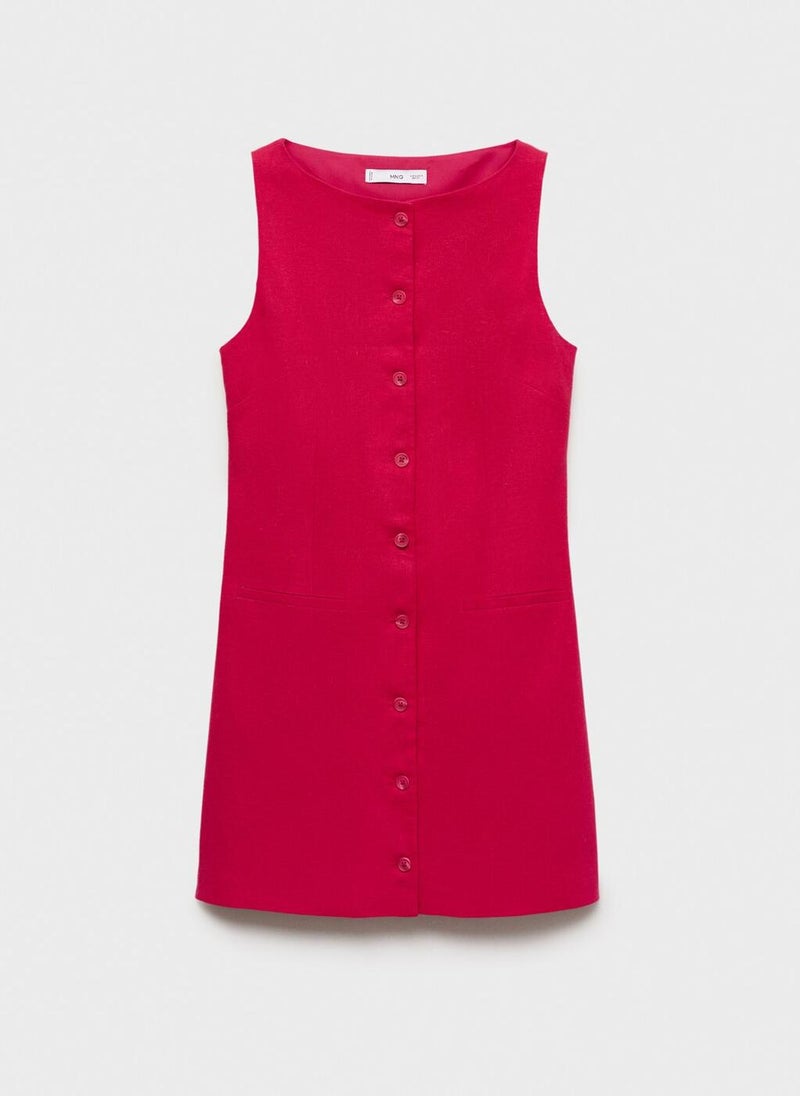 Button-Front Mini Dress