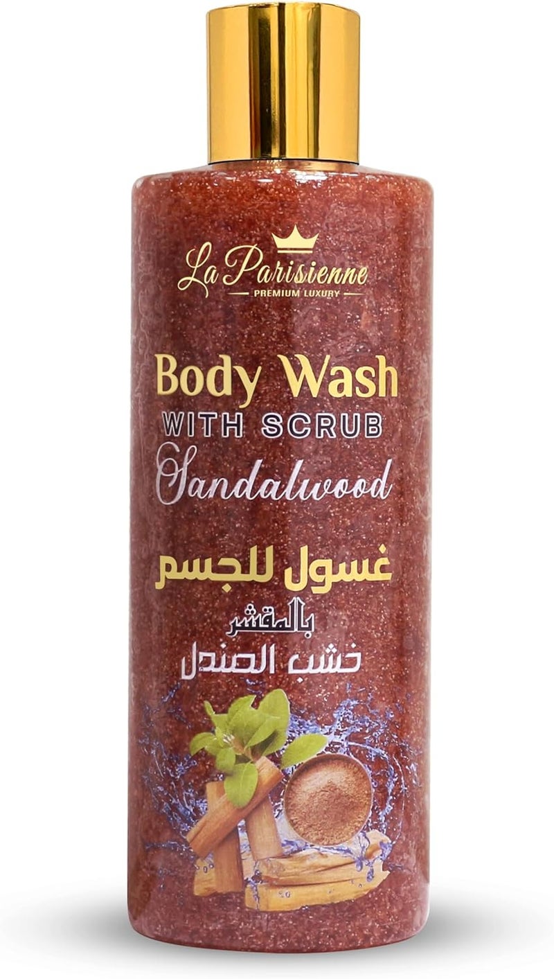 ECOLYTE+ غسول الجسم الفاخر لا باريسيين مع مقشر - رائحة خشب الصندل، 500 مل - Image 1