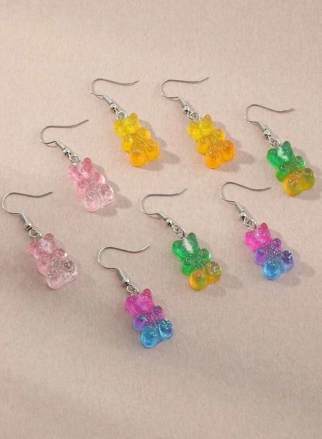 Take Two Girls Set of 4 - Gummy Bear Dangle Earrings