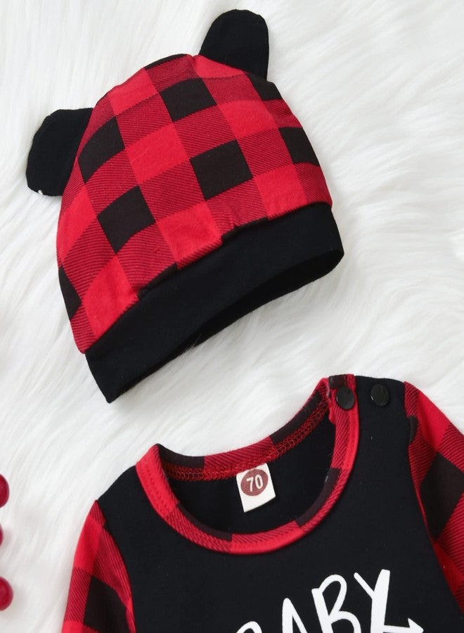 Aalizzwell Infant Baby Romper Toddler Brother Christmas Matching Outfits Xmas Buffalo Plaid Bear Boys Clothes 0-3 Months - Image 3