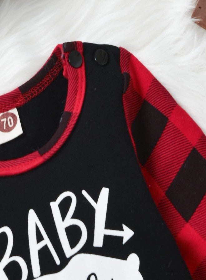 Aalizzwell Infant Baby Romper Toddler Brother Christmas Matching Outfits Xmas Buffalo Plaid Bear Boys Clothes 0-3 Months - Image 5