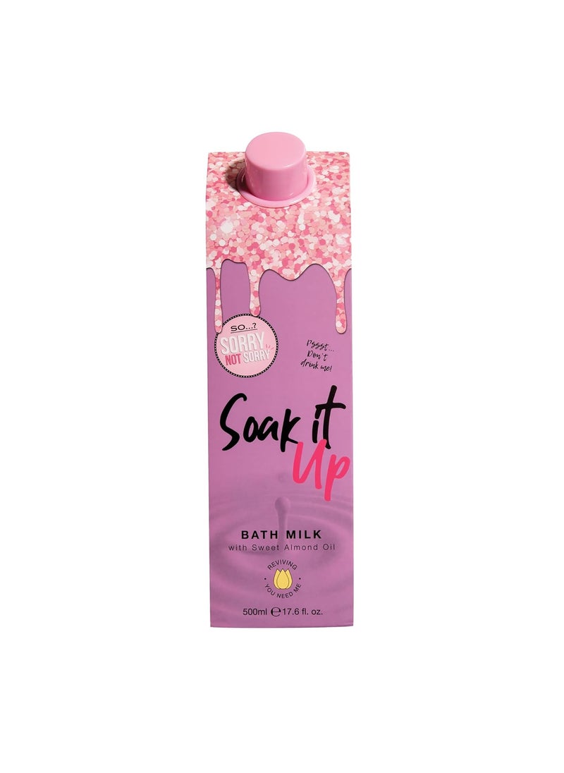 So..? So Sorry Not Sorry Soak It Up Bath Milk  Infused with Sweet Almond Oil and Vanilla  Vegan and CrueltyFree Bubble Bath for Women  176 oz  - Image 1