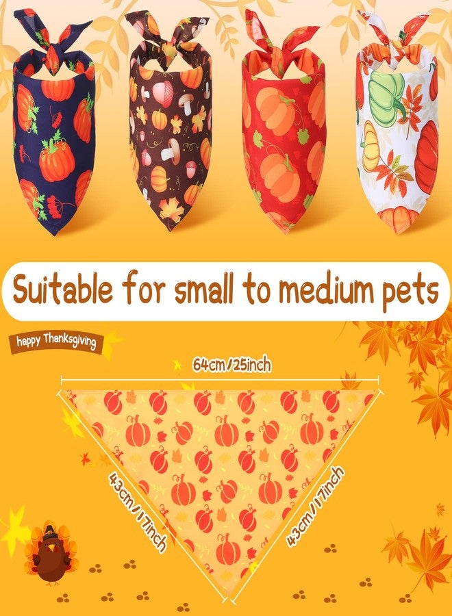Oudain 20 Pieces Fall Dog Bandanas Bulk Halloween Thanksgiving Dog Bandanas Pumpkin Turkey Triangle Bibs Adjustable Pet Scarf Neckerchief Holiday Bandana for Small Medium Large Dog Girl Boy(Pumpkin Pattern) - Image 3
