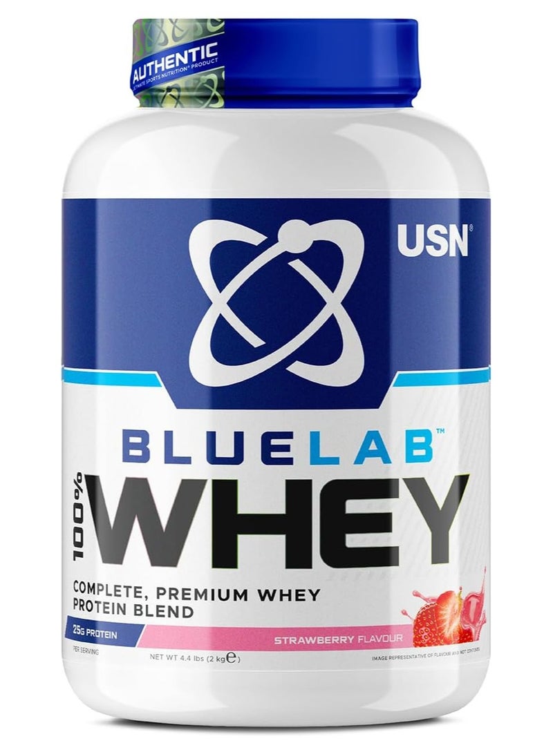 USN Bluelab 100% Whey Protein Strawberry Flavor 2kg 58 Serving - Image 1