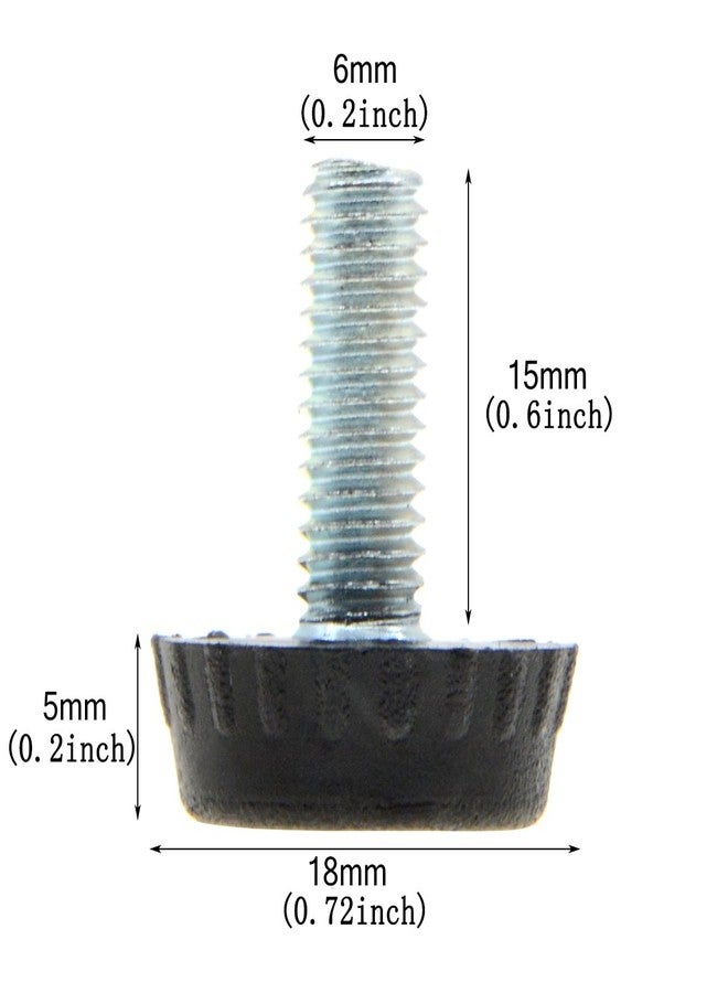 Saim Screw On Furniture Glide Leveling Foot Adjuster 6mm x 15mm UNC Pitch 1mm 20 Pcs - Image 3