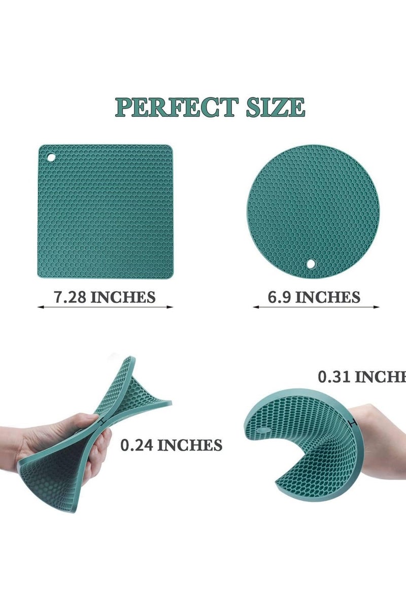Heat Resistant Silicone Pad - 2 Pieces (Round + Square)  - Image 4