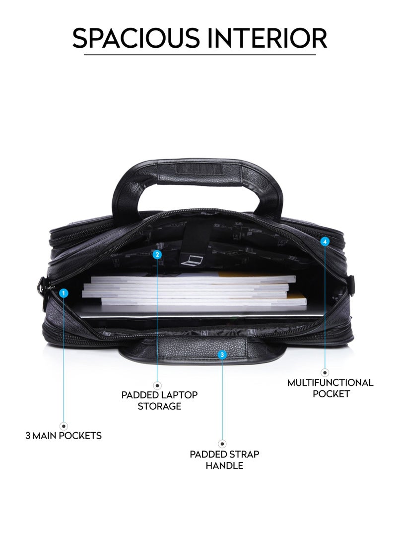 PARAJOHN - Secure Business Professional Multi-Purpose Travel Laptop Bag with Hideaway Handles, Cross Shoulder Strap, Protective Padding / Office Bag, Macbook Bag - Image 1