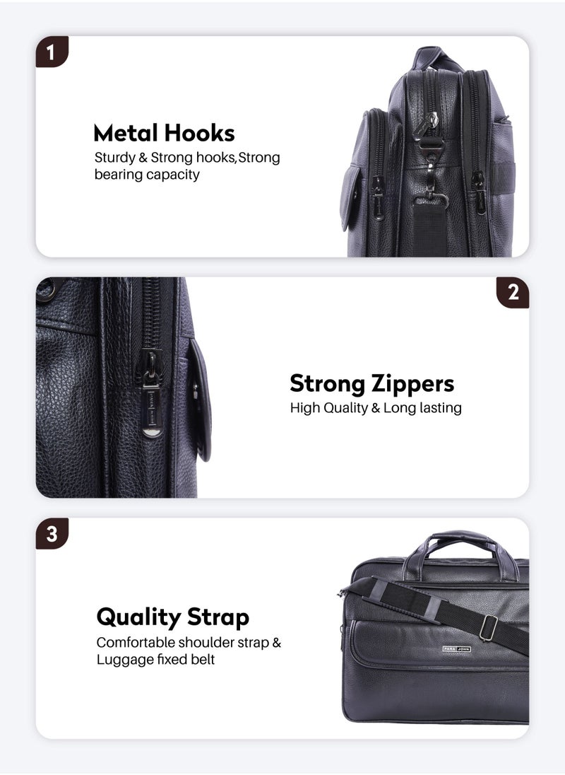PARAJOHN - Secure Business Professional Multi-Purpose Travel Laptop Bag with Hideaway Handles, Cross Shoulder Strap, Protective Padding / Office Bag, Macbook Bag - Image 1