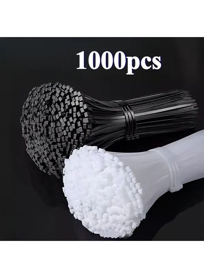 1000pcs White Nylon Cable Ties 4 Inch Self Locking UV Resistant For Indoor Outdoor - Image 2