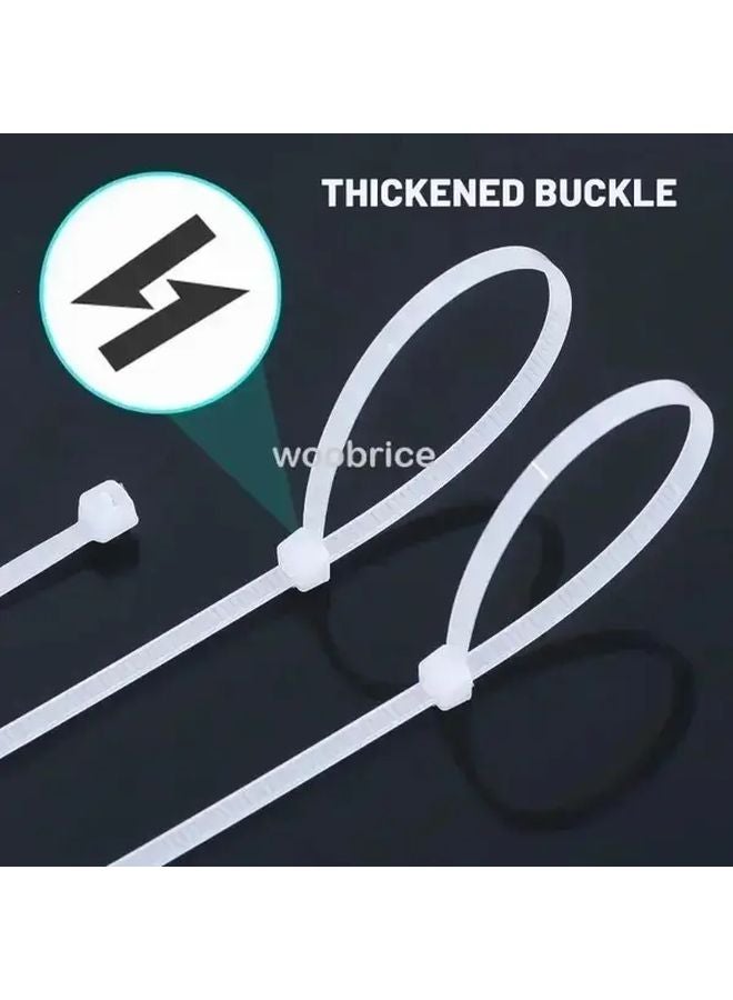 1000pcs White Nylon Cable Ties 4 Inch Self Locking UV Resistant For Indoor Outdoor - Image 3