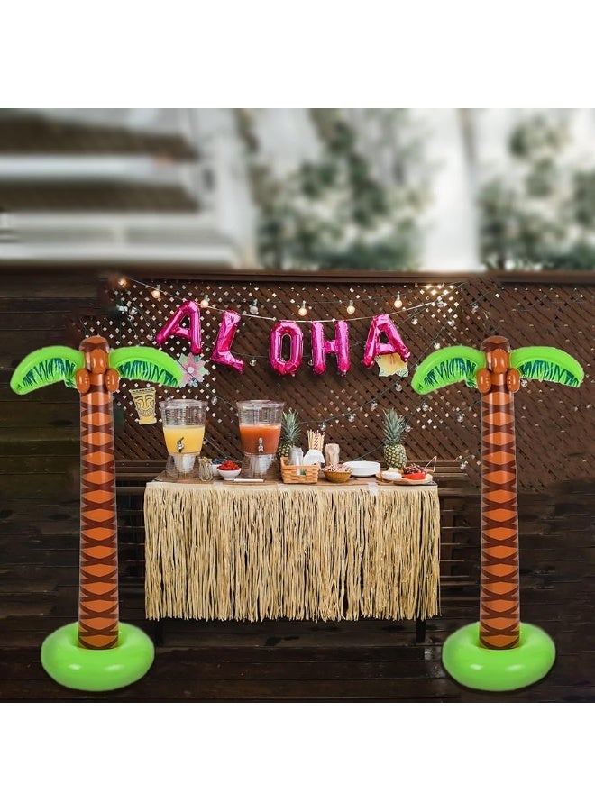 4E's Novelty 2 Pack Inflatable Palm Trees 5.5ft Tall - Luau Hawaiian Tropical Party Decorations for Adults & Kids, Summer Beach Theme Party Photo Prop Pool Decor, Moana Birthday Party Supplies - Image 5