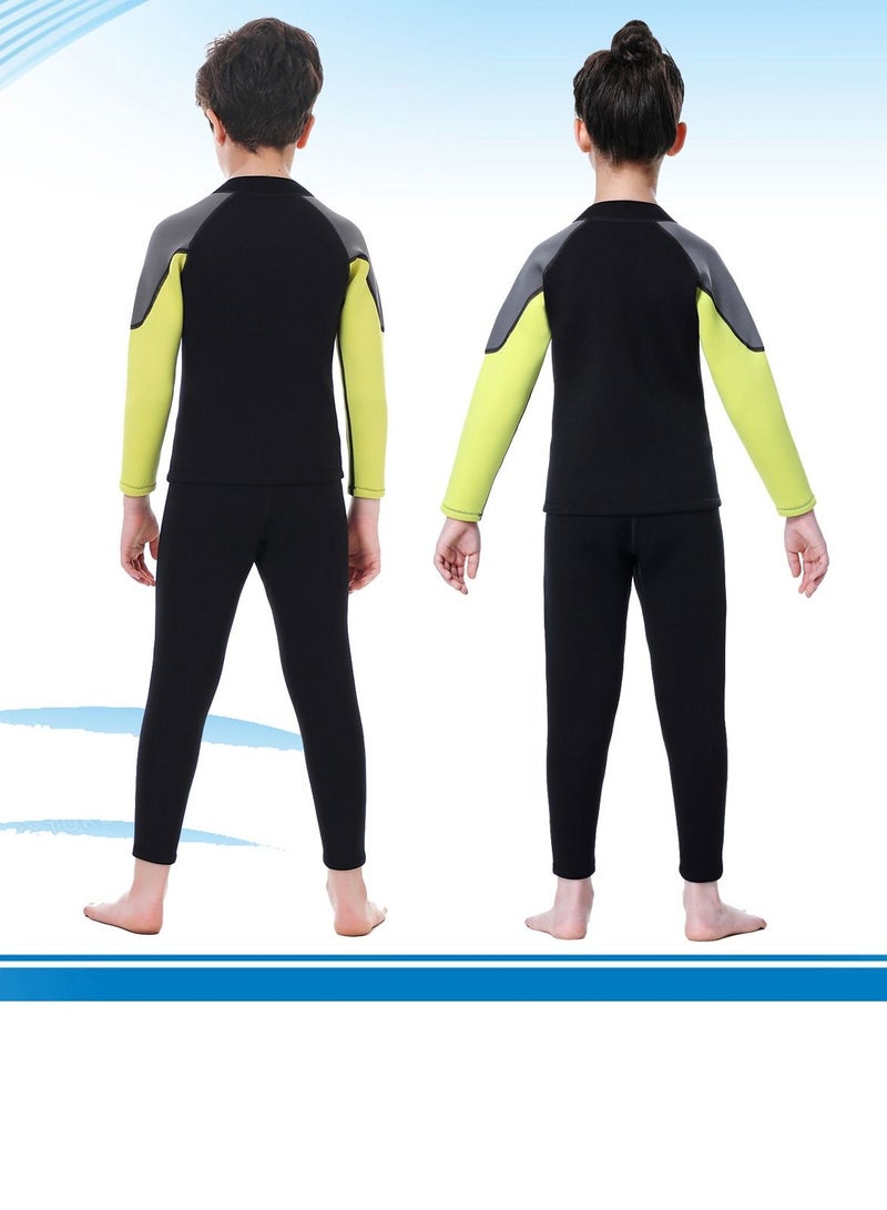 Loquat Children's Wetsuit 2.5MM Separate Body Warm Swimsuit For Boys Long Sleeve Winter Diving And Surfing Jellyfish  - Image 2