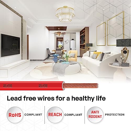 Polycab OPTIMA+ 0.75sqmm 90M coil | Flame Retardant | Lead free | 99.97% high purity copper | Rodent protection | PVC insulated housewire [Red] - Image 3