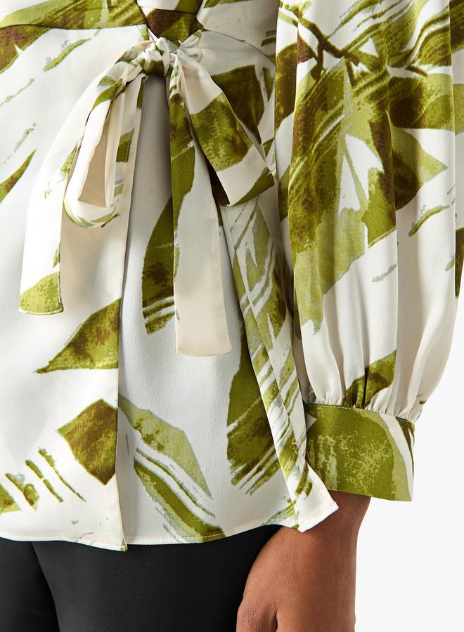 Iconic Relaxed Fit Polyester Wrap Top with Tie Ups - Image 5