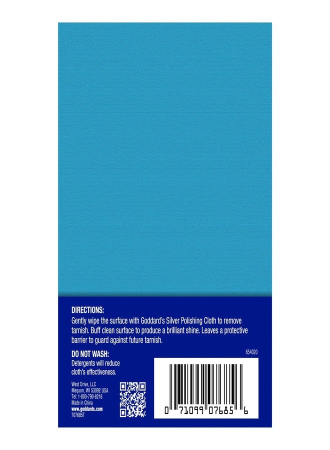 Goddard's Silver Polishing Cloth for Jewelry, Remove Tarnish on Plated or Sterling Silver, Gold, Antiques, and Leaves Tarnish Protection, 1 Cloth - Image 2
