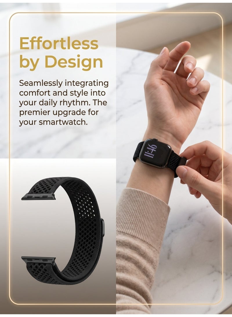 Breathable Woven Nylon Watch Strap Elastic Sport Band For All Apple Watch Series - Image 2