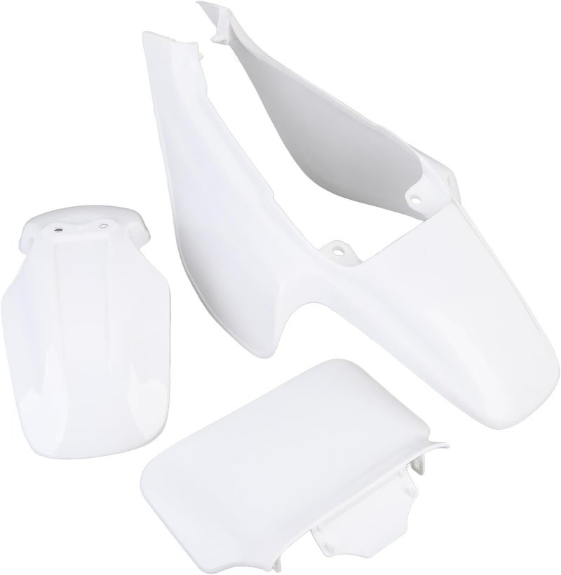 Keenso Front Mud Flaps, ABS Plastic Mudguard Fairing Kit Front Number Plate Body Panel Replacement with Pure White Design for Monkey Z50R Baja 1988-1999 - Image 1