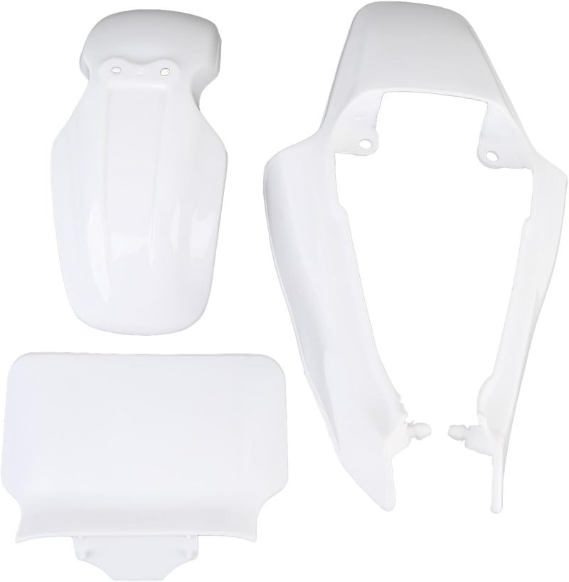 Keenso Front Mud Flaps, ABS Plastic Mudguard Fairing Kit Front Number Plate Body Panel Replacement with Pure White Design for Monkey Z50R Baja 1988-1999 - Image 2