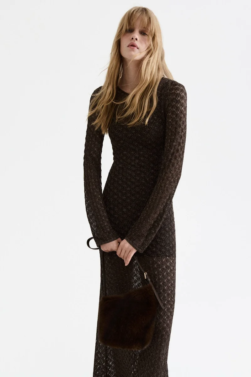 H&M  Pointelle-knit maxi dress for Women | Best Price UAE