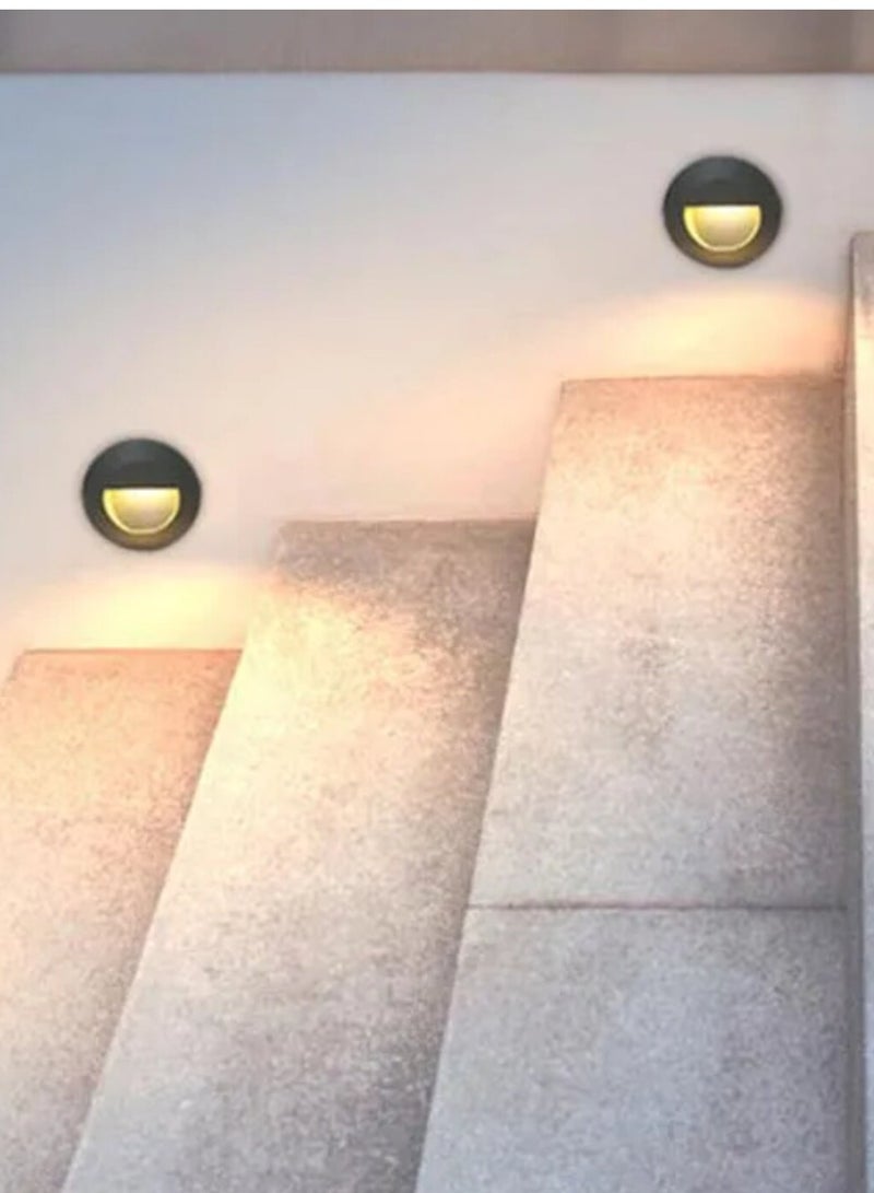 Led Stair Step Light Round Waterproof Recessed Wall Corner Light LED