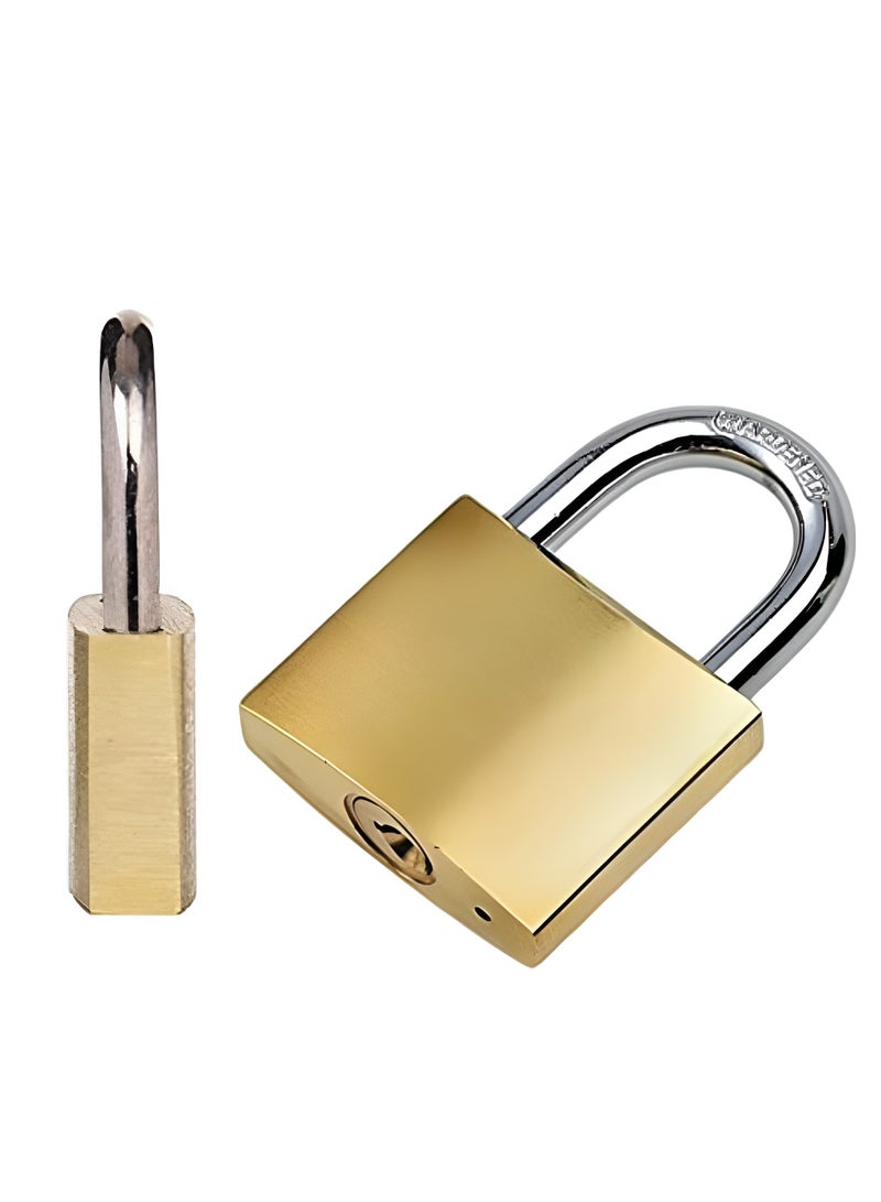 Golden Padlock With 3 Key (50mm) - Image 4