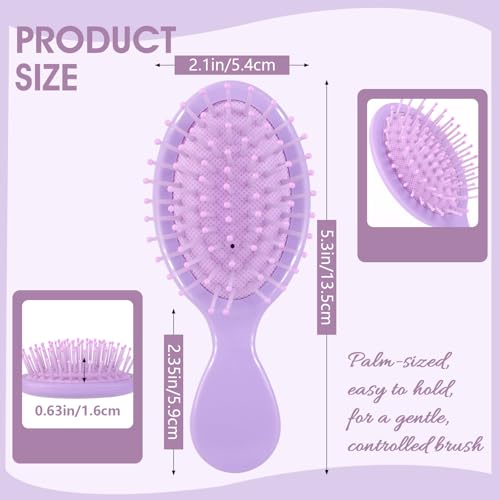 Phyyixs 12 Pack Mini Detangling Brushes 12 Colors for Wet Dry Hair Compact Travel Hairbrush for Teens Adults Perfect for Bridesmaid Gifts Party Favors Stocking Stuffers - Image 3