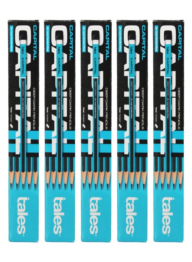 Tales Capital Ultimate Dark Hexagonal Pencil Box with HB2 Lead, Strong Grip (Pack of 5-10 Pencils Each) -Writing Graphite Wooden Pencils with Sharpener & Eraser For Drawing, Sketching, Students - Image 1