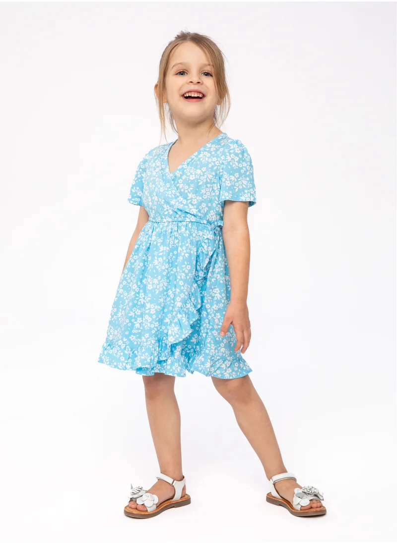 MINOTI Kids Girls Printed Wrap Dress