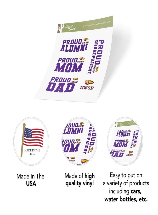 Desert Cactus University of Wisconsin Stevens Point Pointers Sticker Vinyl Decal Laptop Water Bottle Car Scrapbook (Family Full Sheet) - Image 4