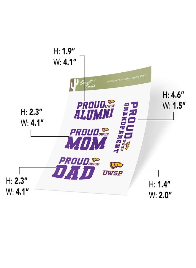 Desert Cactus University of Wisconsin Stevens Point Pointers Sticker Vinyl Decal Laptop Water Bottle Car Scrapbook (Family Full Sheet) - Image 3