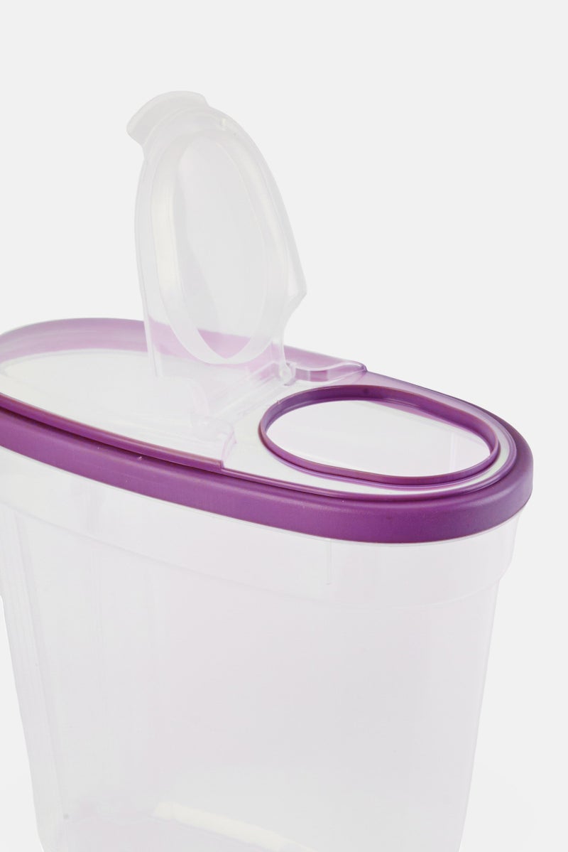 Alta Set Of 3 Cereal Containers With Transparent Lids, Purple - Image 3
