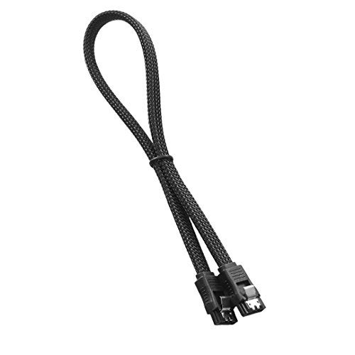 CableMod ModMesh Sleeved SATA 3 Cable (Black, 30cm) - Image 1