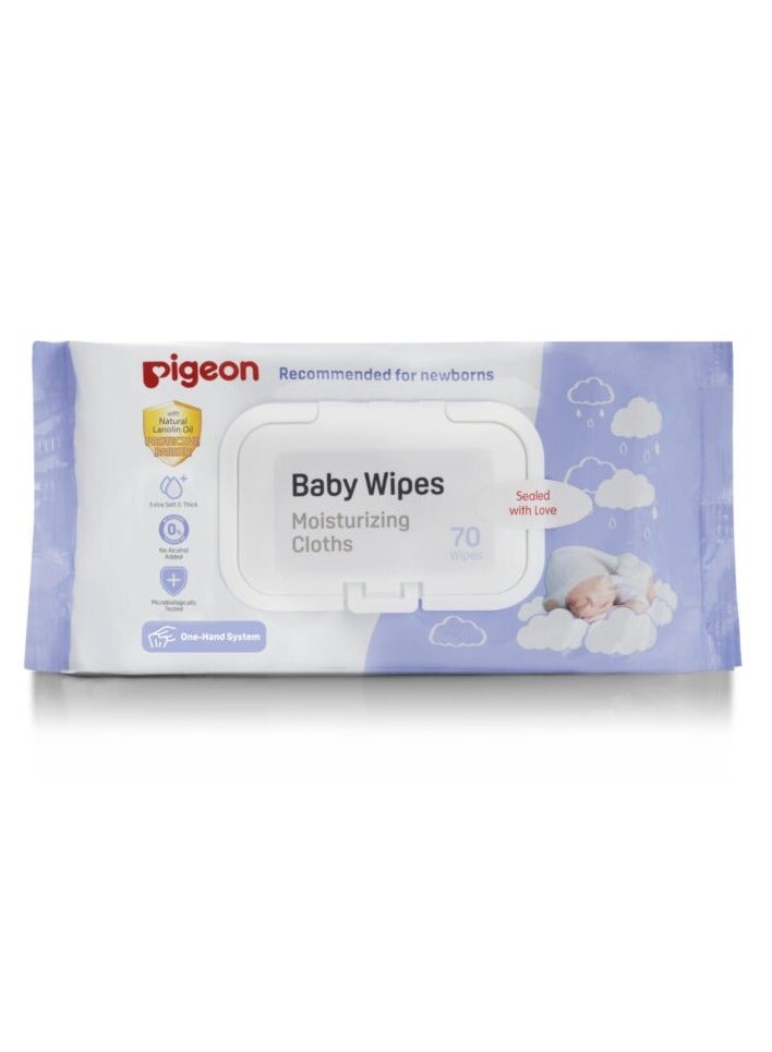 PIGEON BABY WIPES MOISTURIZING CLOTHS 70 SHEETS