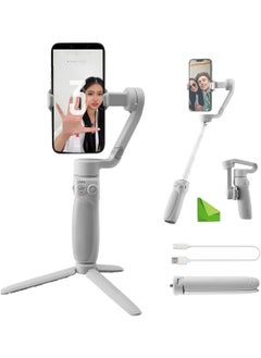 Smooth Q4 Gimbal Stabilizer for iPhone Smartphone,3-Axis Foldable Phone Gimbal Built-in Selfie Stick for Vlogging YouTube TikTok