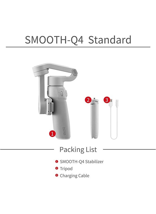 Zhiyun - Smooth Q4 Gimbal Stabilizer for iPhone Smartphone,3-Axis Foldable Phone Gimbal Built-in Selfie Stick for Vlogging YouTube TikTok - Image 1