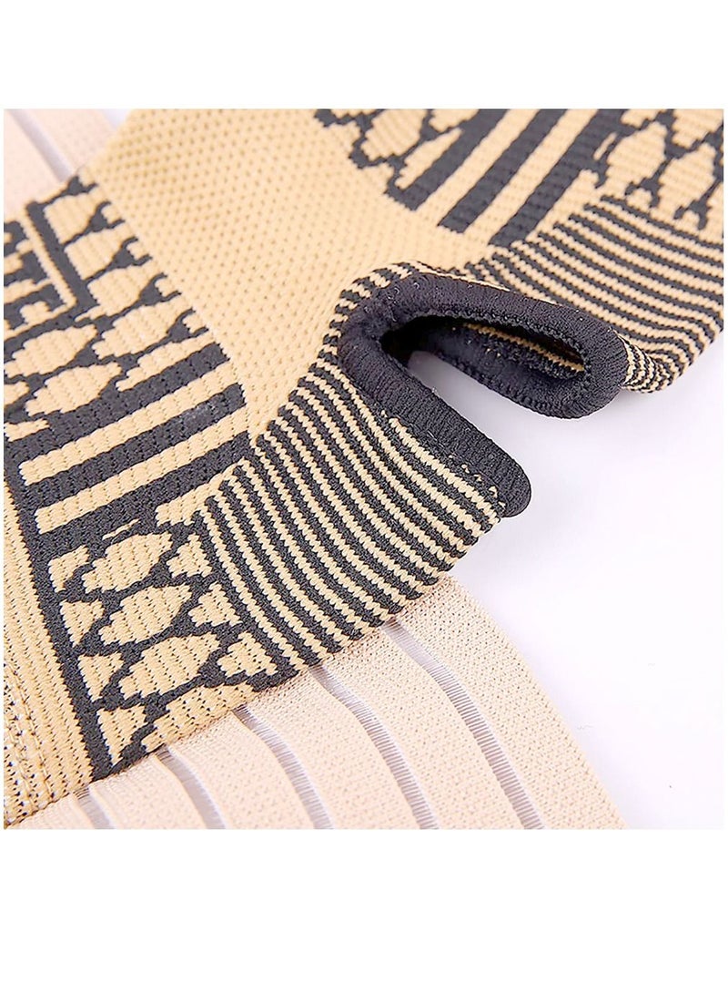 Ankle Brace Adjustable Ankle Support Copper Infused Compression Ankle Sleeve Support Ankle Sleeve For Sprained Ankle Injury Recovery Joint Pain Achilles Tendonitis Support - (Color: Skin) - Image 3