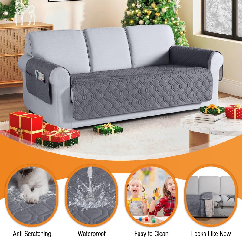 VANSOFY Couch Cover, Waterproof Sofa Covers Washable Slipcover Furniture Protector Couch Seat Covers Non-Slip Couch Cover for Dogs, Pets(Sofa, Dark Gray) - Image 5